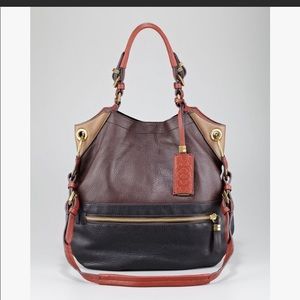 orYANY Sydney Colorblock Large Leather Hobo Tote